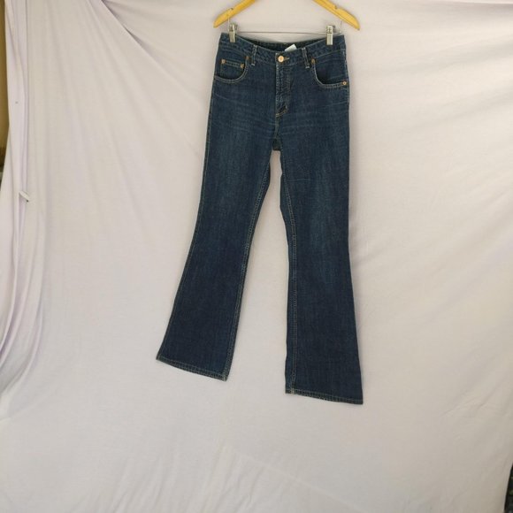 Highwaist Cotton/Linen blend Sailor Flared Jeans 30w +MEASUREMENT  35% Linen - Picture 3 of 9